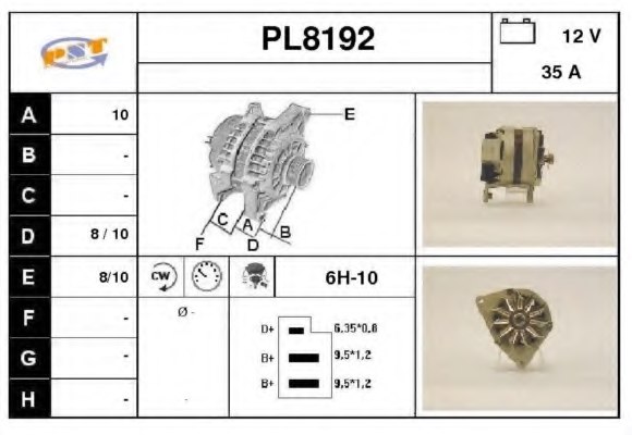 SNRA PL8192 Alternator